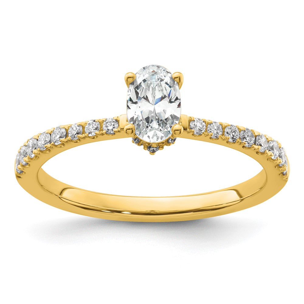 14k Lab Grown VS/SI FGH Dia Complete Oval Engagement Ring