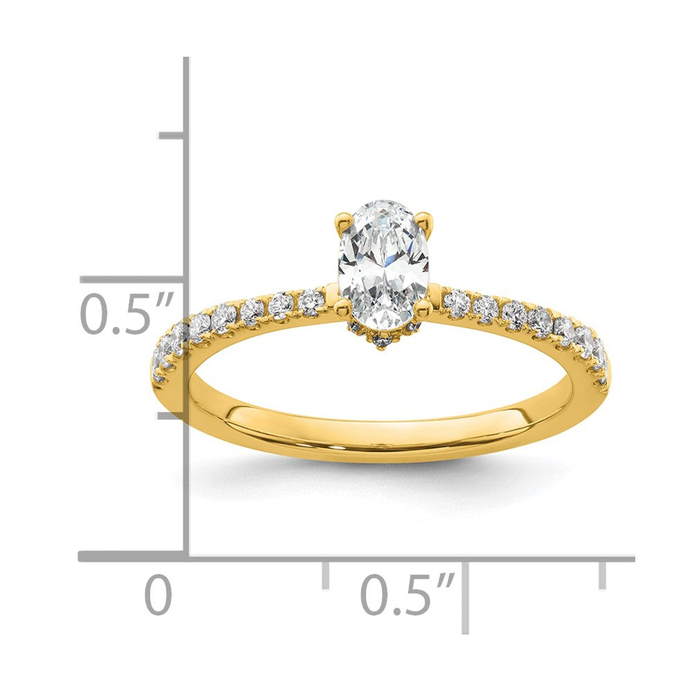 14ky Lab Grown Diamond VS/SI FGH S/M Oval Engagement Ring