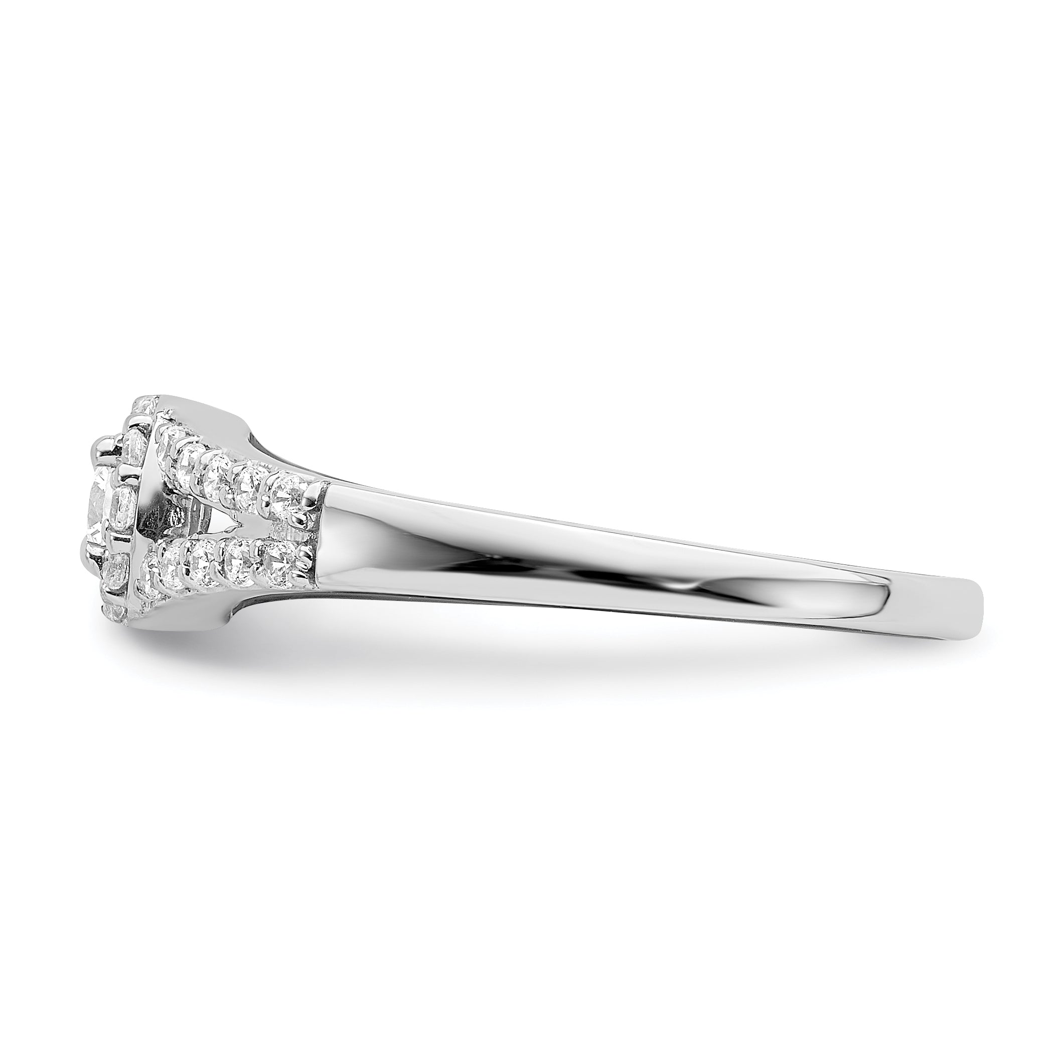 10k White Gold 1/3 carat Lab Grown Diamond VS/SI+ G+ Complete Round Halo Engagement Ring