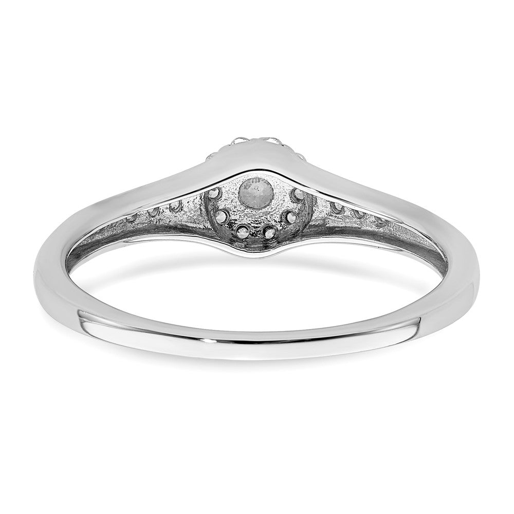 10K White Gold Lab Grown VS/SI FGH Dia Complete Cluster Engagement Ring