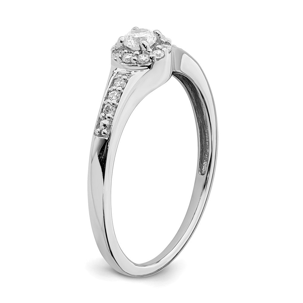 10K White Gold Lab Grown VS/SI FGH Dia Complete Cluster Engagement Ring
