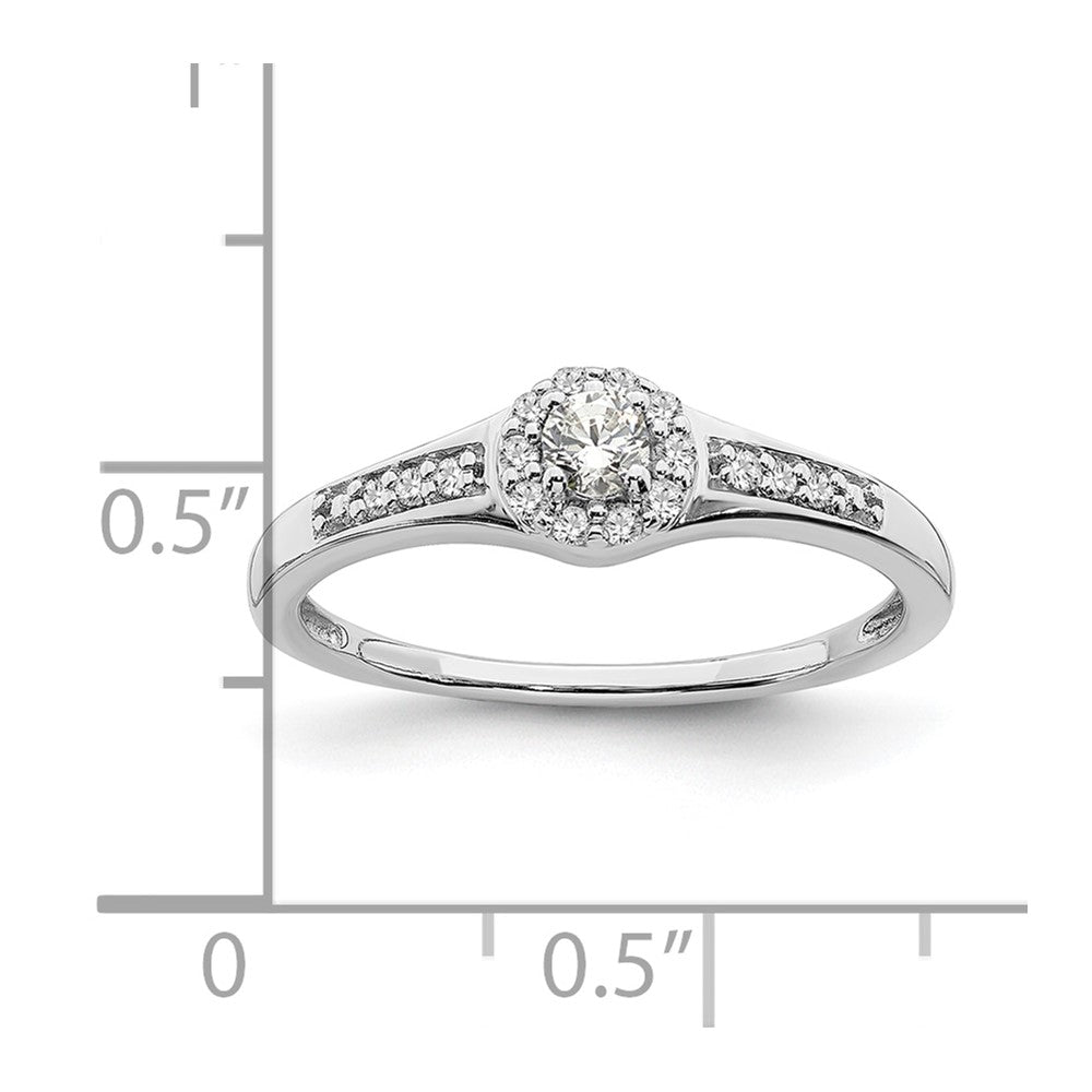 10K White Gold Lab Grown VS/SI FGH Dia Complete Cluster Engagement Ring