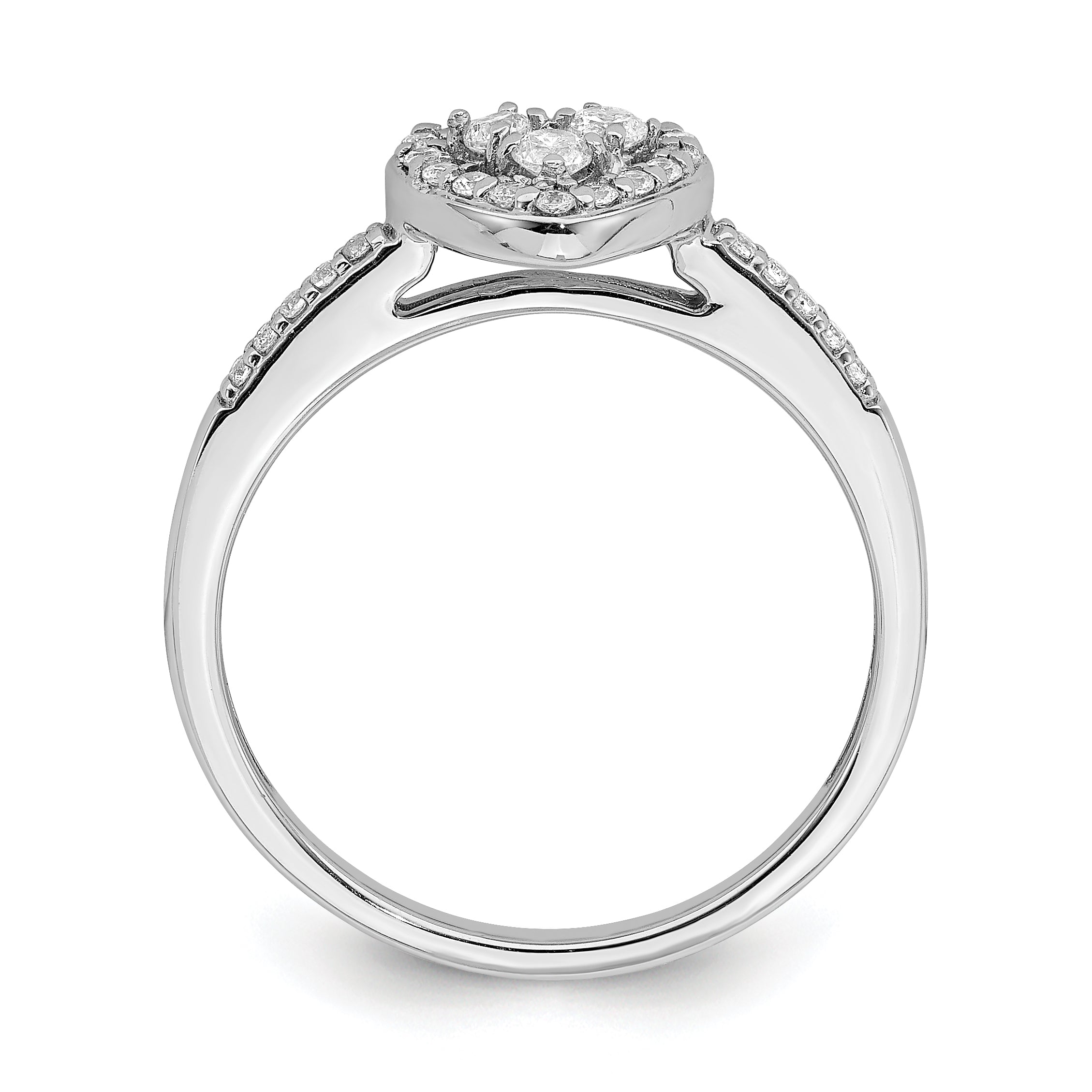 10k White Gold 1/4 carat Lab Grown Diamond VS/SI+ G+ Complete Cluster Engagement Ring