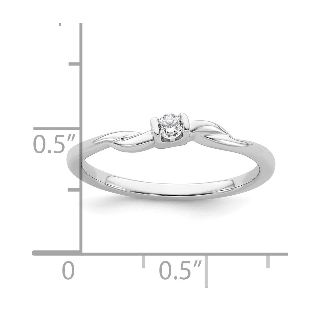 14K White Gold First Promise Lab Grown VS/SI FGH Dia Complete Promise Ring