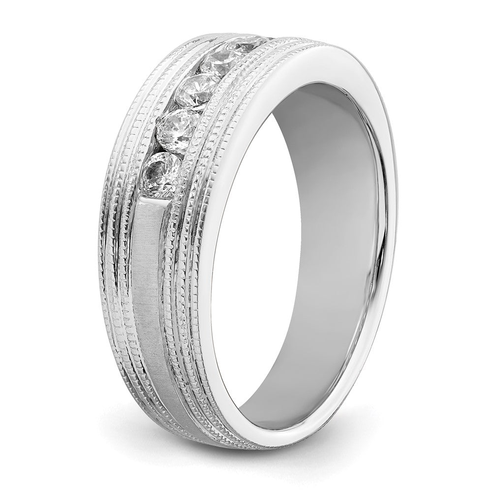 14K White Gold Lab Grown Diamond VS/SI FGH Polish & Satin Mens Ring