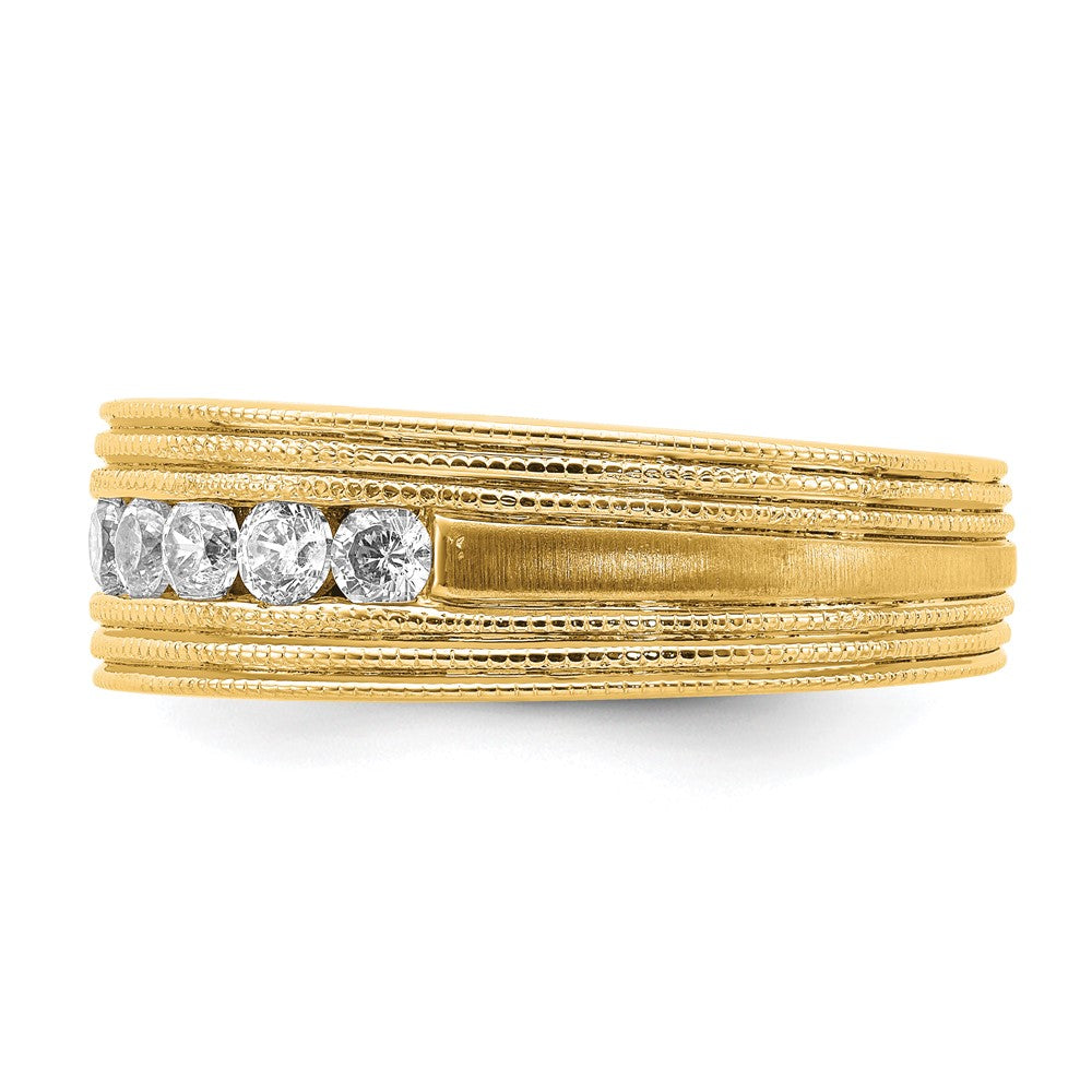 14K Lab Grown Diamond VS/SI FGH Polish & Satin Mens Ring