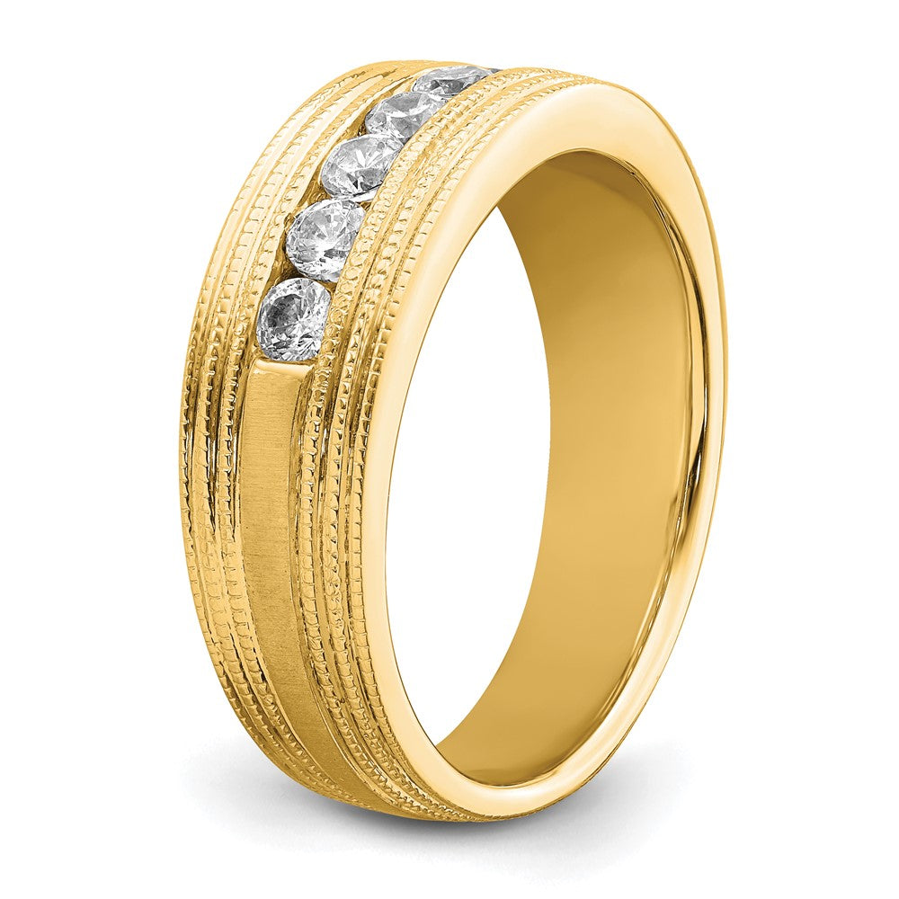 14K Lab Grown Diamond VS/SI FGH Polish & Satin Mens Ring