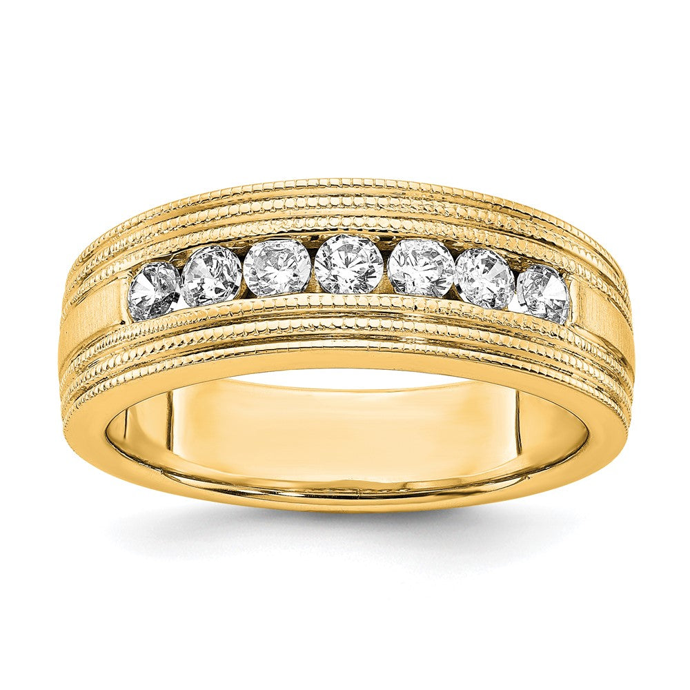 14K Lab Grown Diamond VS/SI FGH Polish & Satin Mens Ring