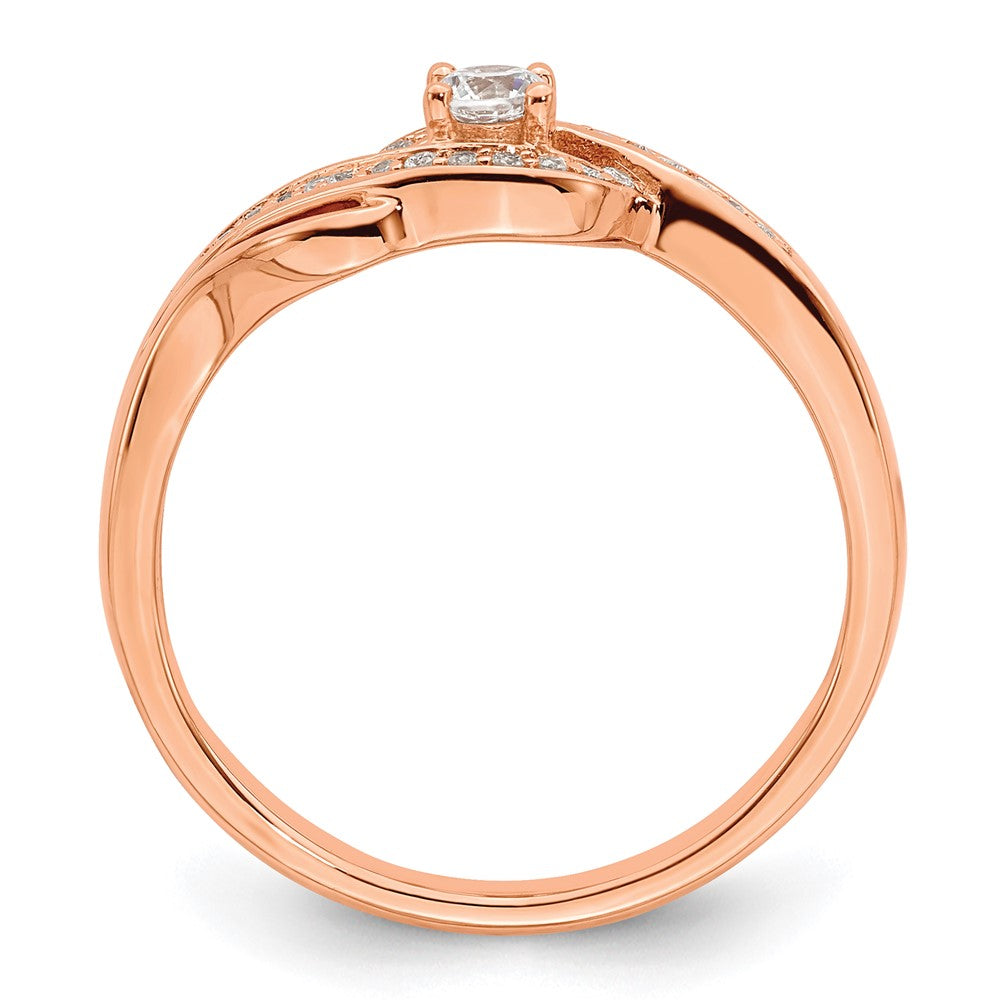 14K Rose Gold Lab Grown Diamond VS/SI FGH Petite Bypass Engagement R