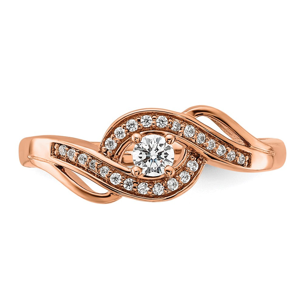 14K Rose Gold Lab Grown Diamond VS/SI FGH Petite Bypass Engagement R