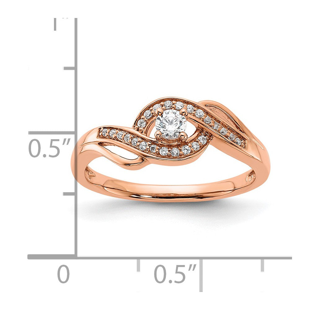 14K Rose Gold Lab Grown Diamond VS/SI FGH Petite Bypass Engagement R