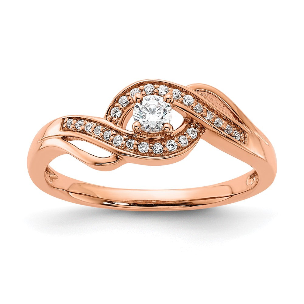 14K Rose Gold Lab Grown Diamond VS/SI FGH Petite Bypass Engagement R