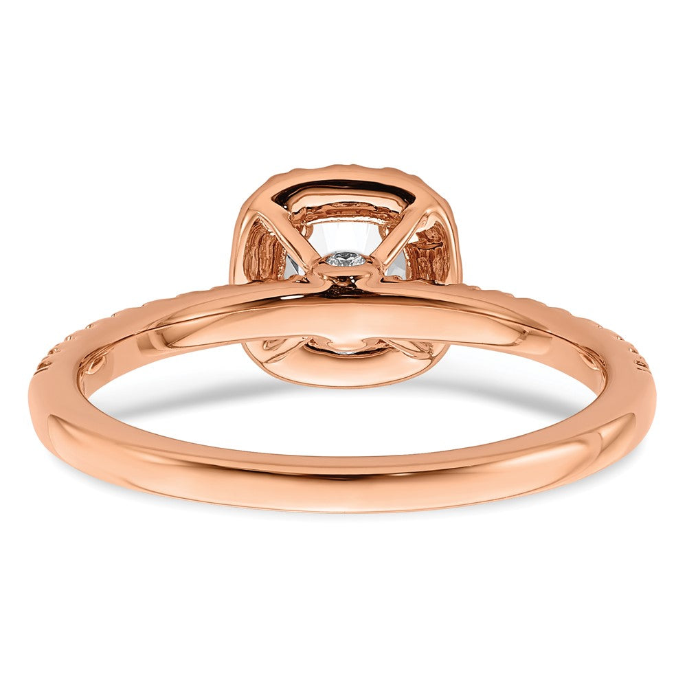 14K Rose Gold Eternal Promise Lab Grown VS/SI FGH Dia Halo Complete Ring