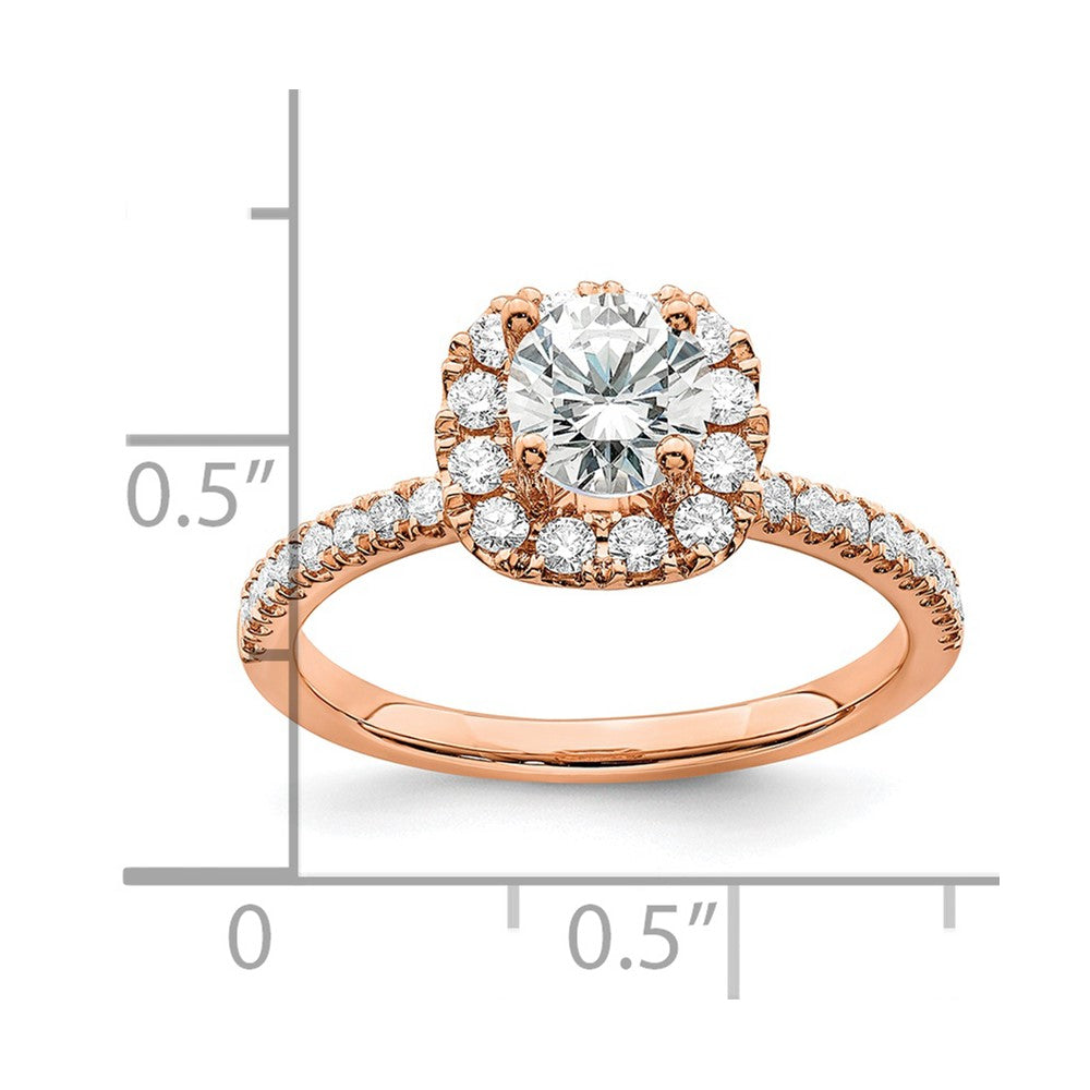 14K Rose Gold Eternal Promise Lab Grown VS/SI FGH Dia Halo Complete Ring