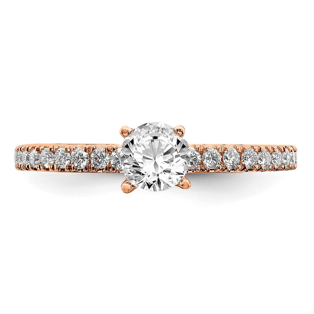 14K Rose Gold Lab Grown Diamond VS/SI FGH Semi-mount Engagement Ring