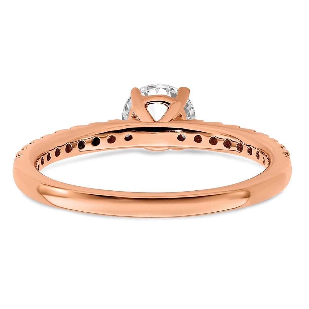 14K Rose Gold Lab Grown Diamond SI1/SI2, G H I, Complete Engagement Ring