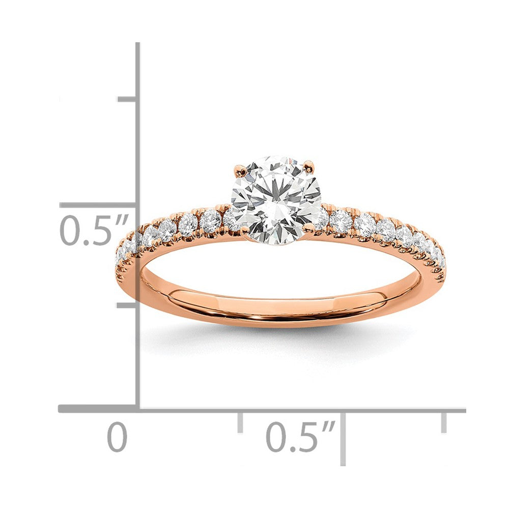 14K Rose Gold Lab Grown Diamond SI1/SI2, G H I, Complete Engagement Ring