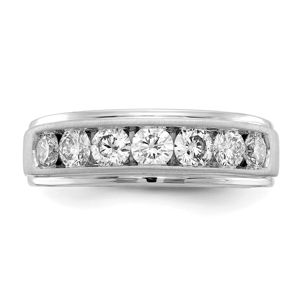 10K White Gold Brushed Lab Grown Diamond, VS/SI FGH Men's Ring