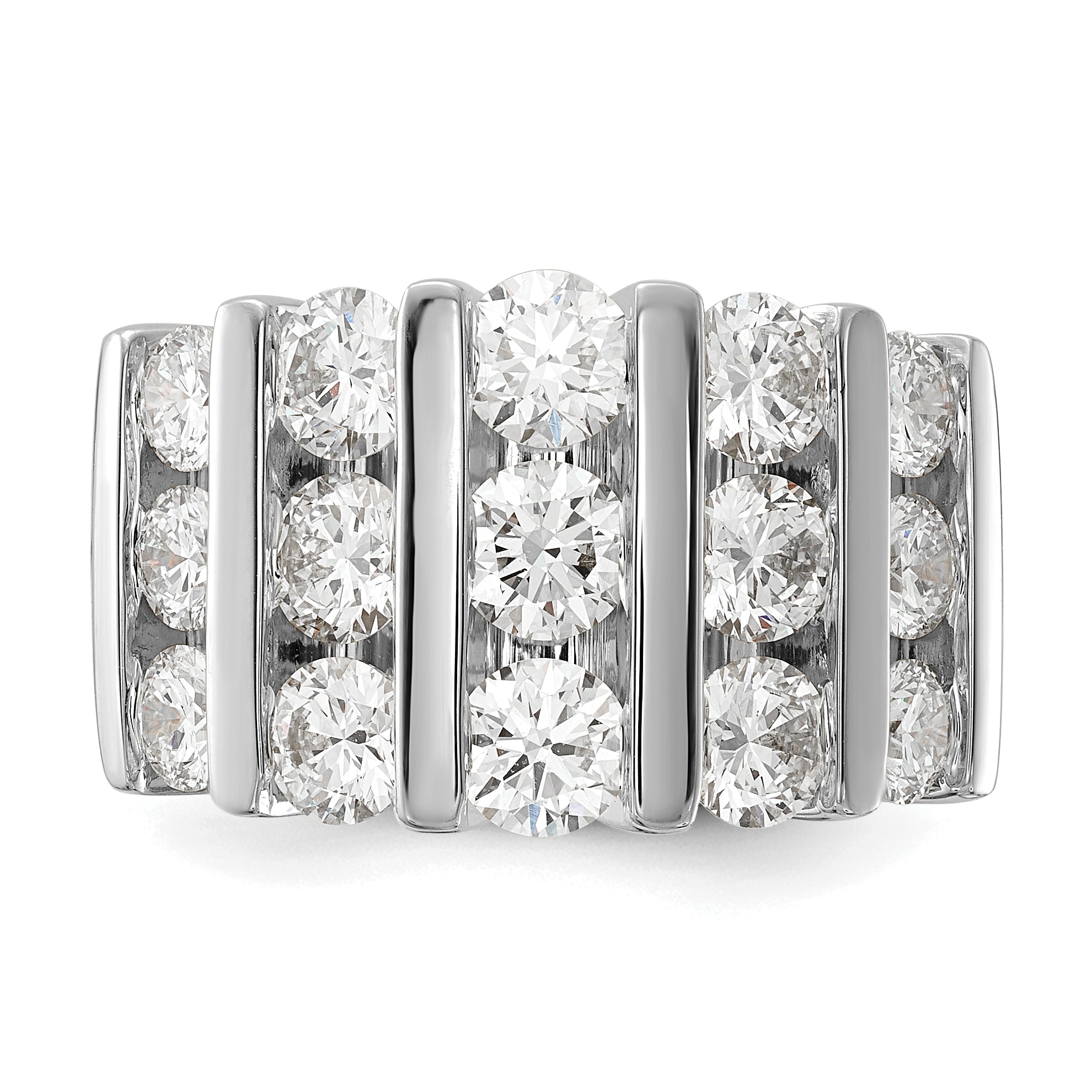 14k White Gold 3 carat Lab Grown Diamond VS/SI+ G+ Complete Fashion Band