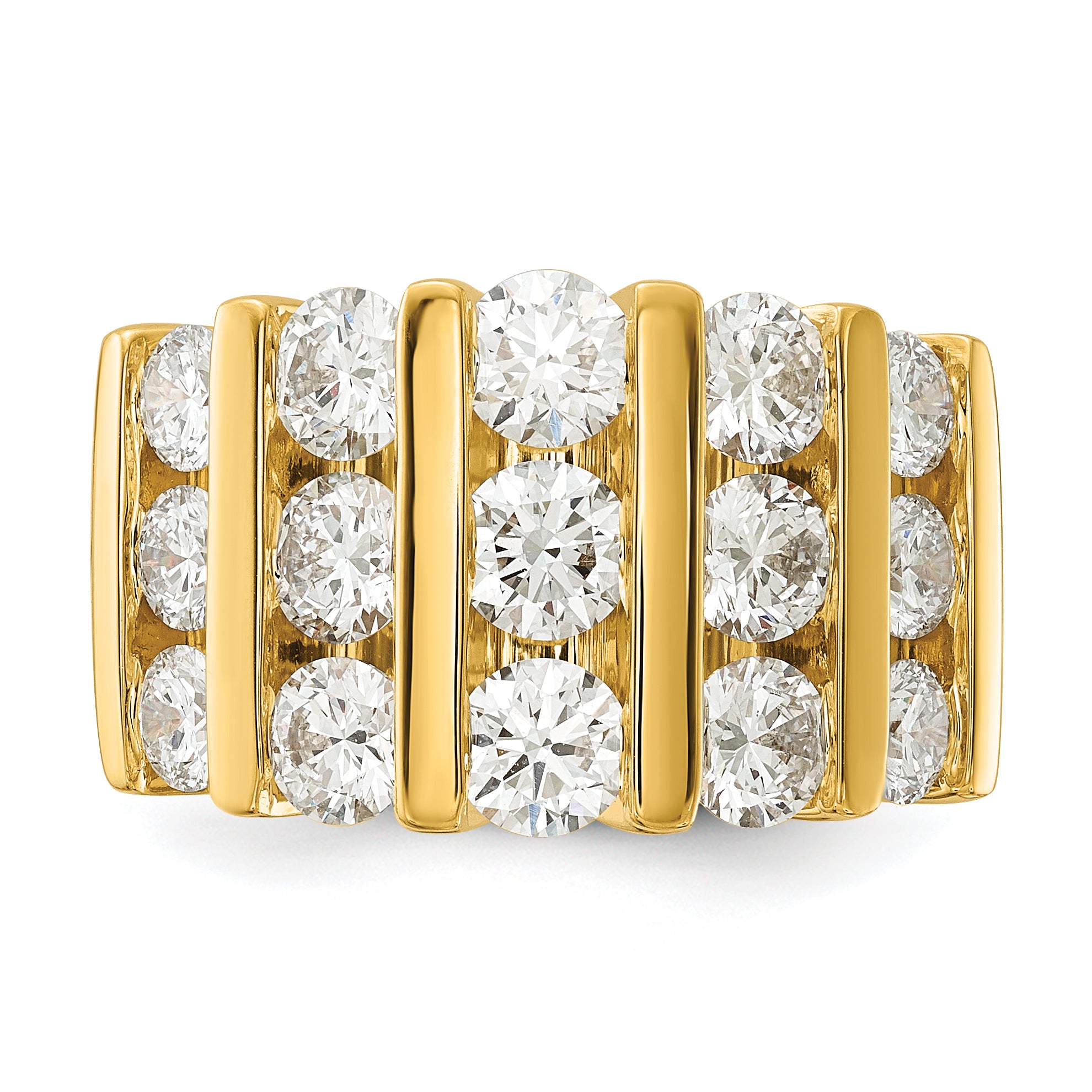 14k White Gold 3 carat Lab Grown Diamond VS/SI+ G+ Complete Fashion Band