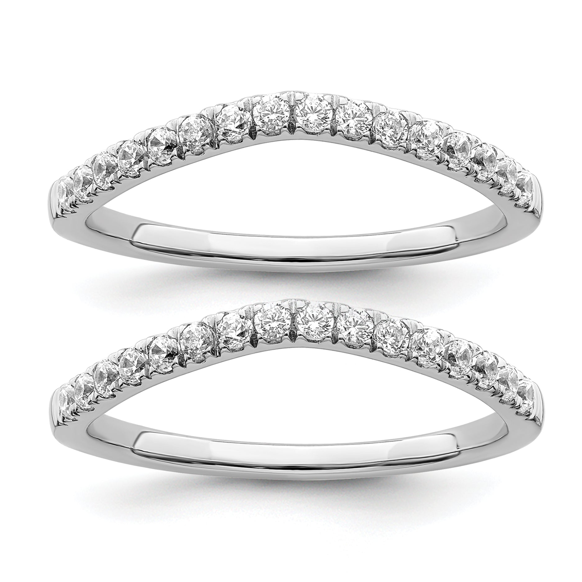 14k White Gold 1/2 carat Lab Grown Diamond VS/SI+ G+ Complete Set of Two Wedding Bands