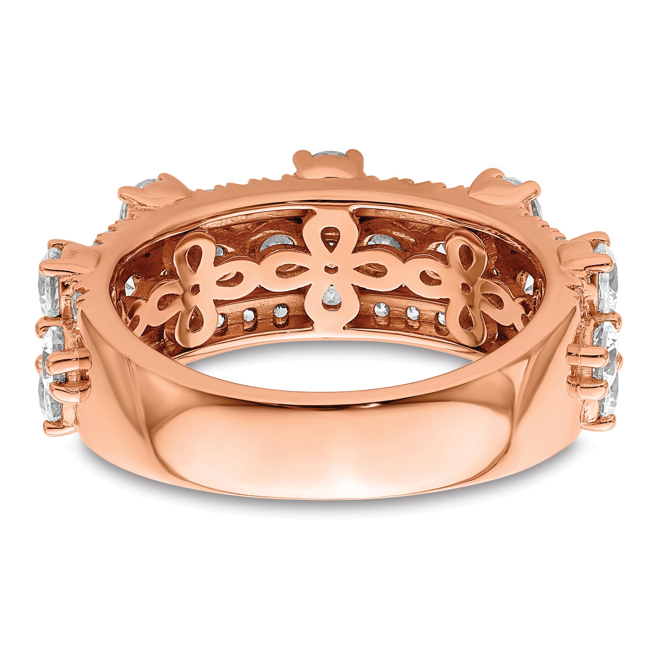 14k Rose Gold 2 1/2 carat Lab Gronw Diamond VS/SI+ G+ Complete Fashion Ring