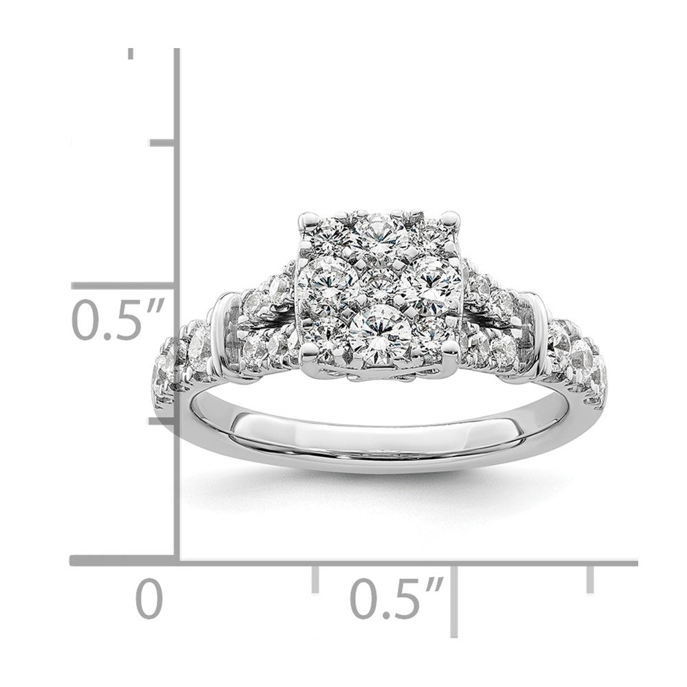 14K White Gold Lab Grown Diamond VS/SI FGH Cluster Ring