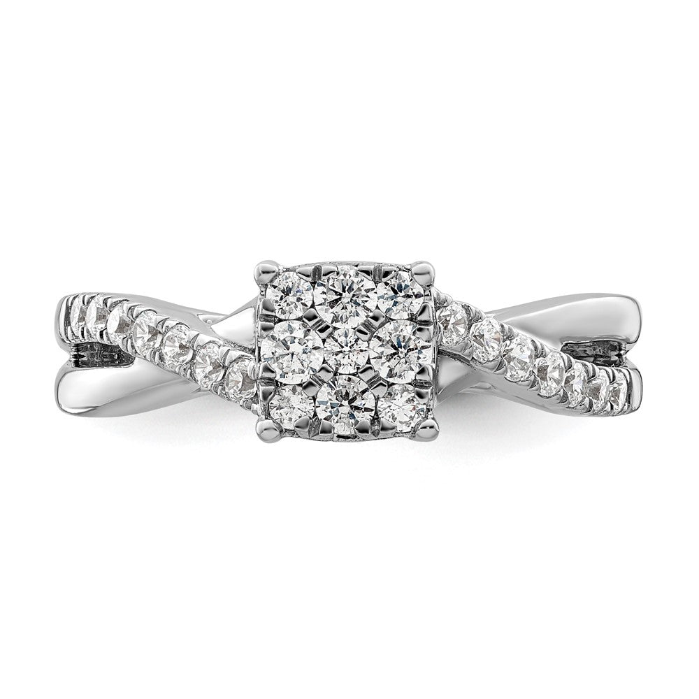 14K White Gold Lab Grown Diamond VS/SI FGH Cluster Ring