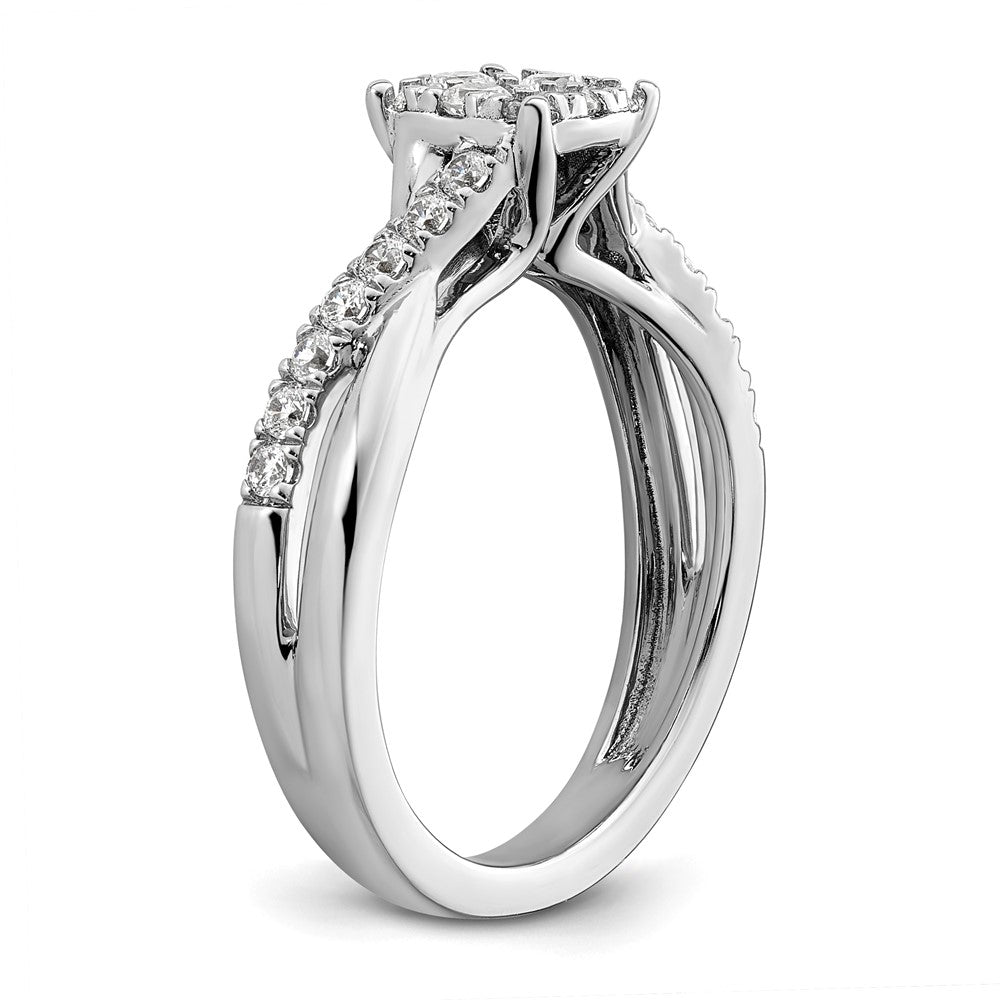 14K White Gold Lab Grown Diamond VS/SI FGH Cluster Ring