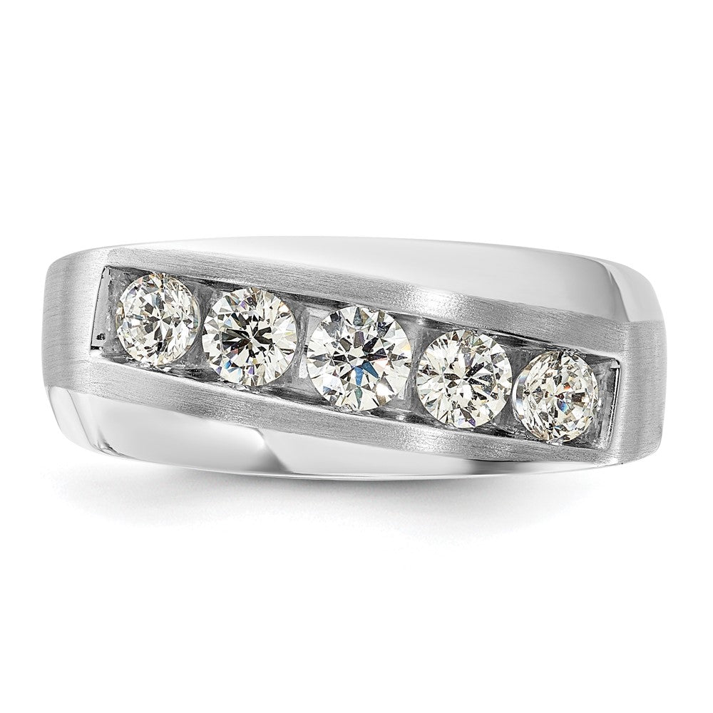 10K White Gold Lab Grown Diamond VS/SI FGH Men's 5-Stone Ring