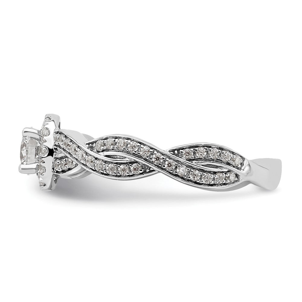 10K White Gold Eternal Promise Lab Grown VS/SI FGH Dia Halo Complete Ring