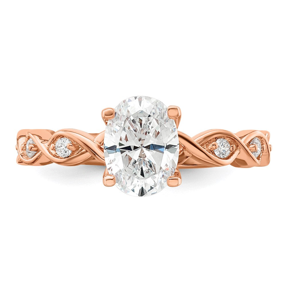 14K Rose Gold Lab Grown Diamond VS/SI FGH Semi-mount Engagement Ring