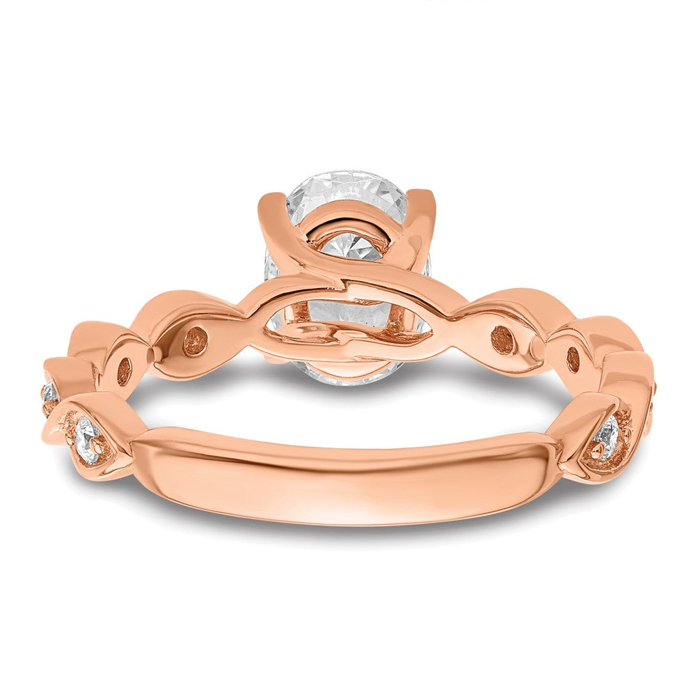 14K Rose Gold Lab Grown Diamond VS/SI FGH Semi-mount Engagement Ring