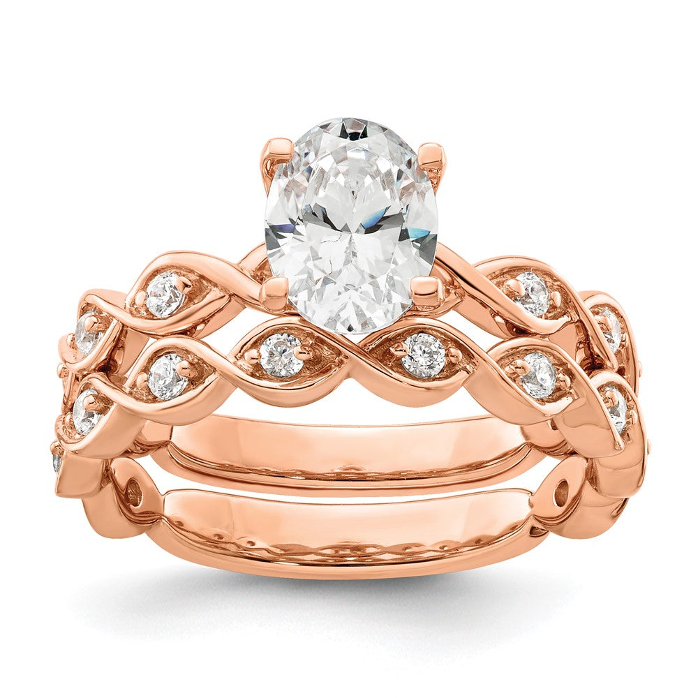 14K Rose Gold Lab Grown Diamond VS/SI FGH Semi-mount Engagement Ring