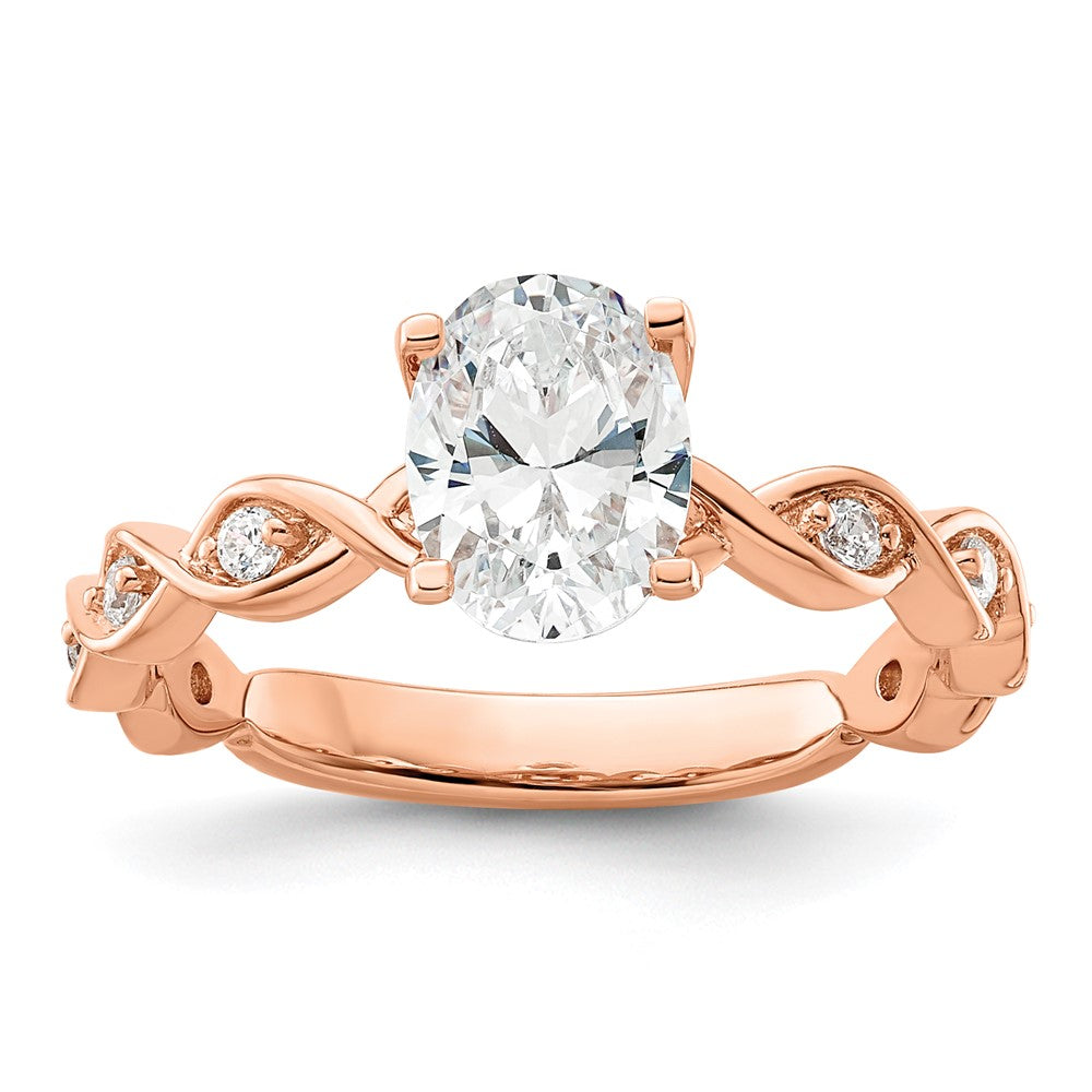 14K Rose Gold Lab Grown Diamond VS/SI FGH Semi-mount Engagement Ring