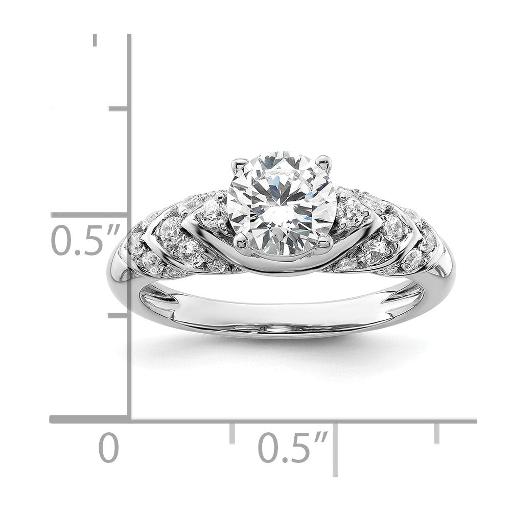 14K White Gold Lab Grown VS/SI FGH Dia Semi-mount Engagement Ring