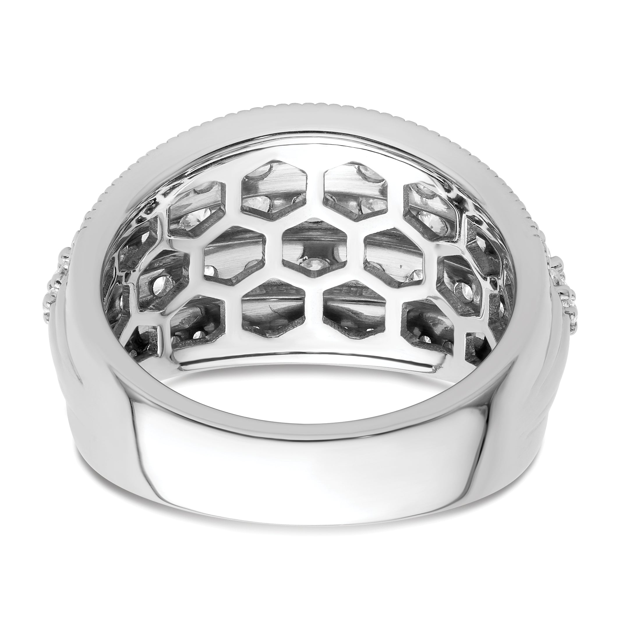 14k White Gold 1 1/2 carat Lab Grown Diamond VS/SI+ G+ Complete Fashion Ring