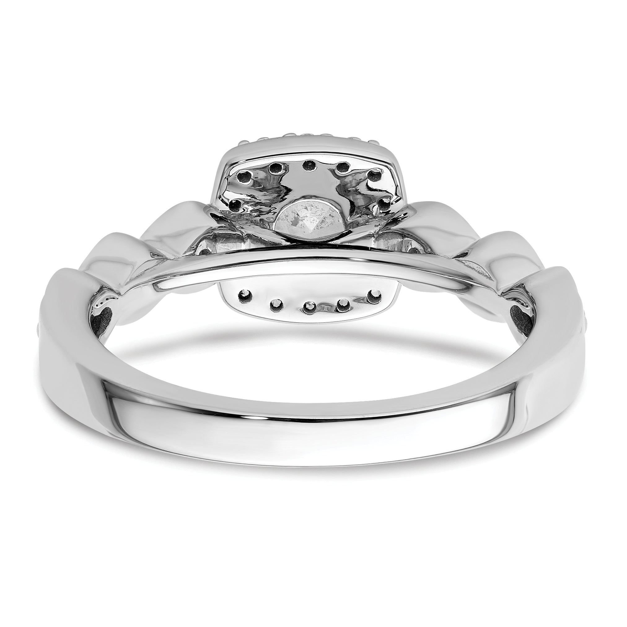 14k White Gold 7/8 carat Lab Grown Diamond VS/SI+ G+ Round Complete Halo Engagement Ring