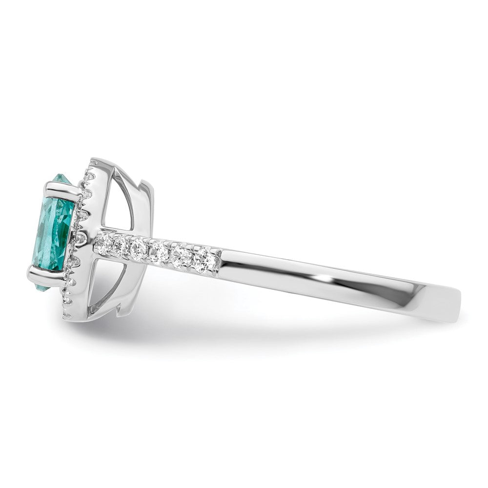 14K White Gold Pure Serenity Lab Grown Diamond Oval Created Paraiba Ring