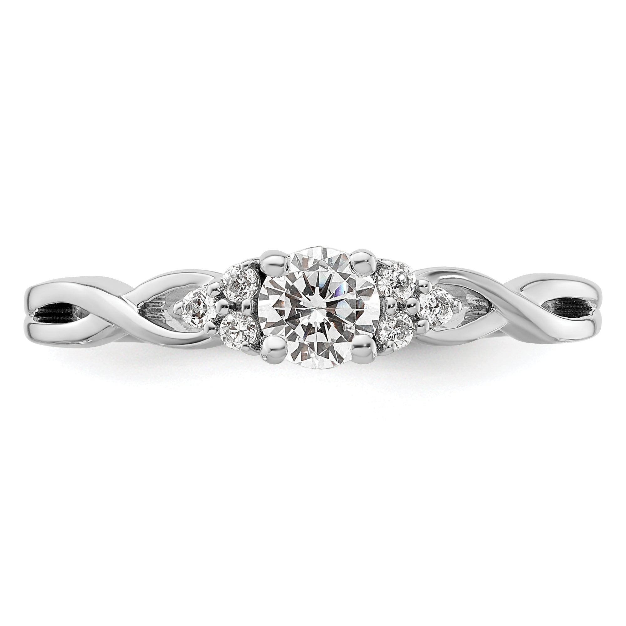 14k White Gold 1/3 carat Lab Grown Diamond VS/SI+ G+ Round Complete Halo Engagement Ring