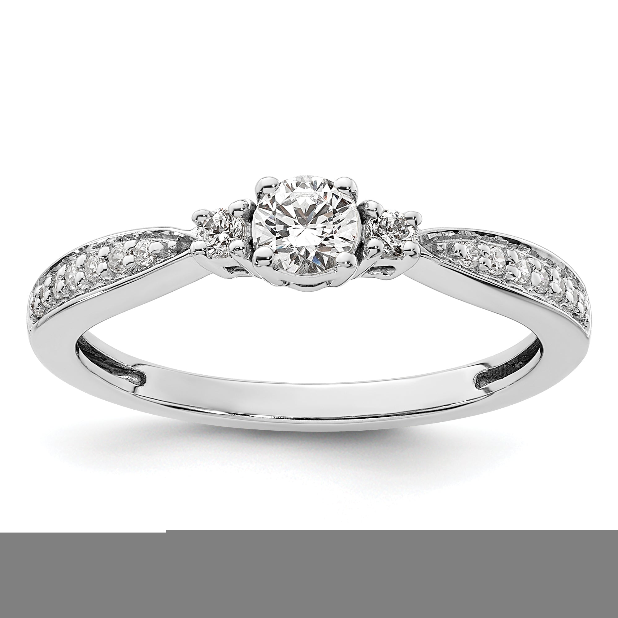 10k White Gold 1/3 carat Lab Grown Diamond VS/SI+ G+ Complete Petite Engagement Ring