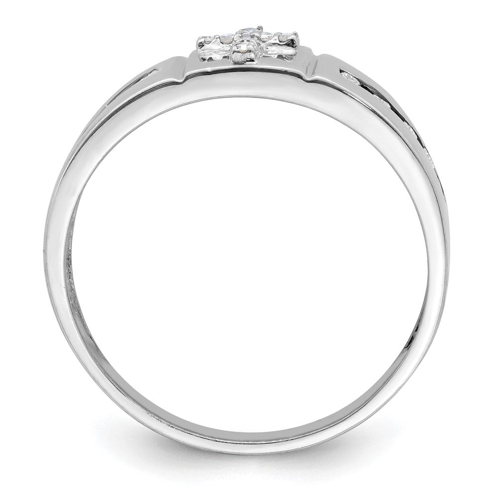 14K White Gold Lab Grown VS/SI FGH DiaCross Men's Ring