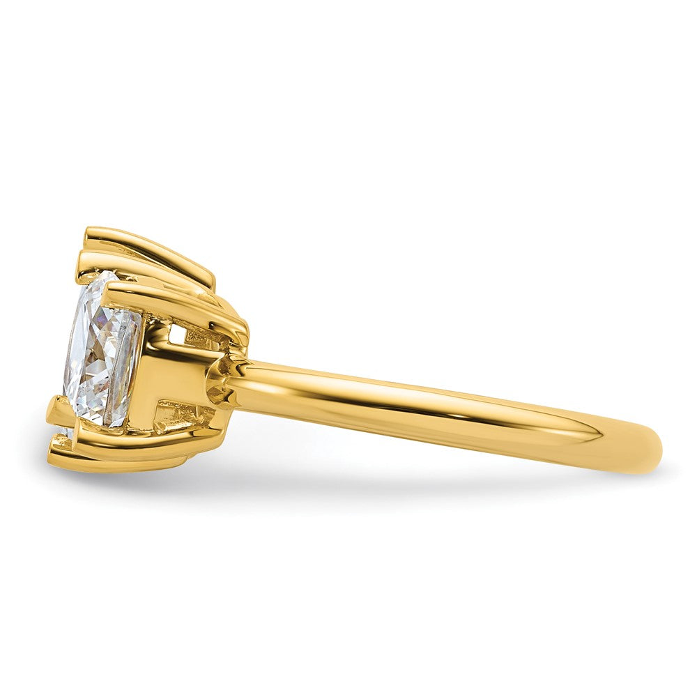 14K Polished Cushion and Pear 2 Stone Ring Mounting
