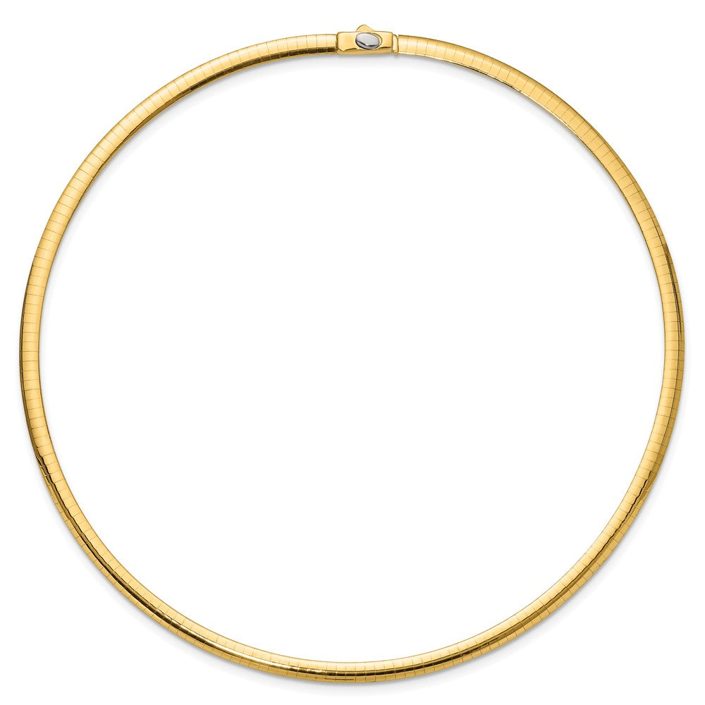 14k 4mm Reversible White & Yellow Domed Omega Necklace