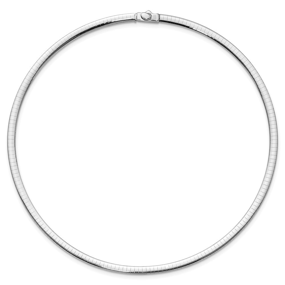 14k 4mm Reversible White & Yellow Domed Omega Necklace
