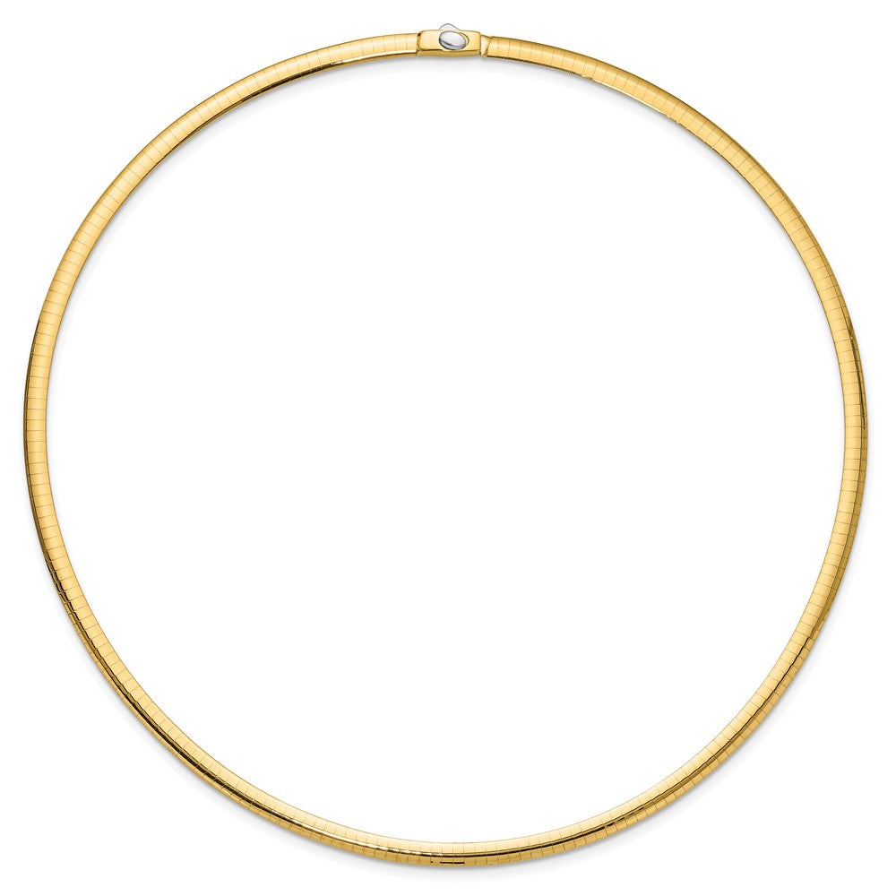 14k 4mm Reversible White & Yellow Domed Omega Necklace