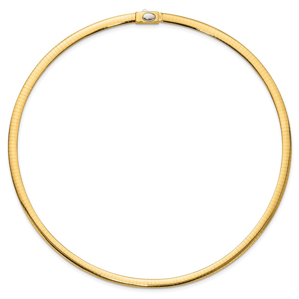 14k 5mm Reversible White & Yellow Domed Omega Necklace