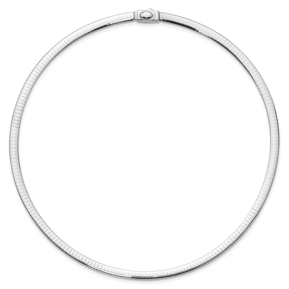 14k 5mm Reversible White & Yellow Domed Omega Necklace