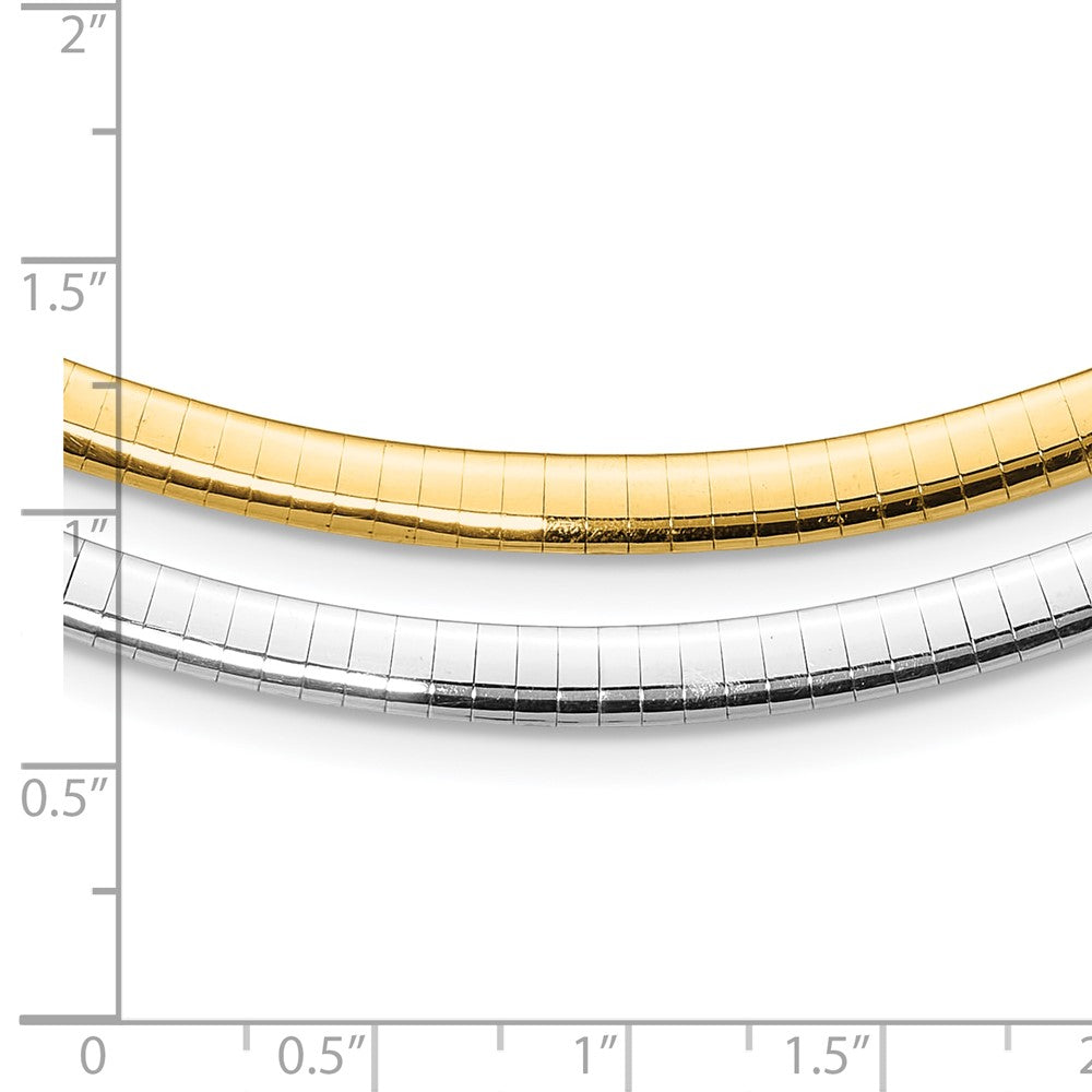 14k 5mm Reversible White & Yellow Domed Omega Necklace