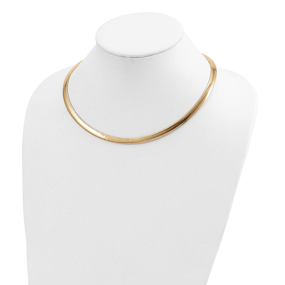 14k 6mm Reversible White & Yellow Domed Omega Necklace